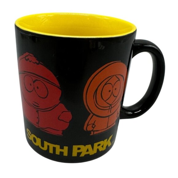 South Park Ceramic Mug Black & Featuring Characters Kyle Stan Kenny Cartman READ - Picture 1 of 5